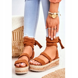FS1 Sandalias De Mujer En La Plataforma Atado Camel La Favorite marrón 3