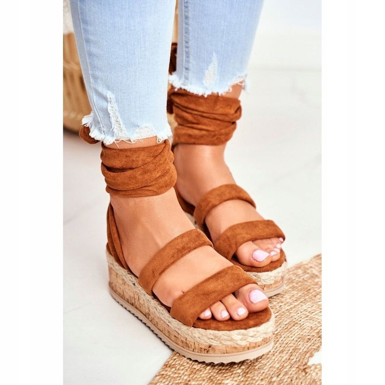 FS1 Sandalias De Mujer En La Plataforma Atado Camel La Favorite marrón 1