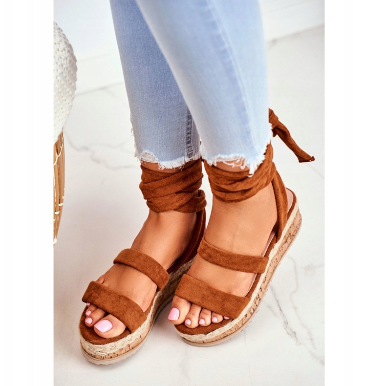 FS1 Sandalias De Mujer En La Plataforma Atado Camel La Favorite marrón 2