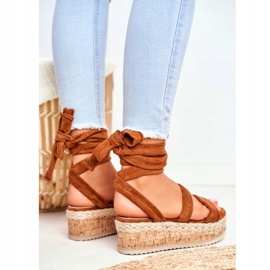 FS1 Sandalias De Mujer En La Plataforma Atado Camel La Favorite marrón 5
