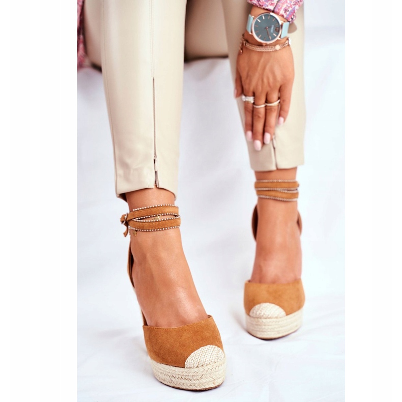 FB2 Sandalias De Mujer Con Cuña De Lino Canterola Camello marrón 1 FB2 Sandalias De Mujer Con Cuña De Lino Canterola Camello marrón 1