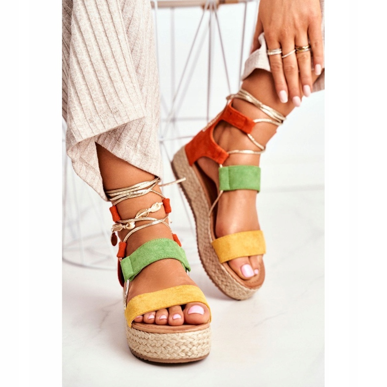 Alpargatas De Mujer En La Plataforma Atadas Amarillas Fuerta amarillo 1