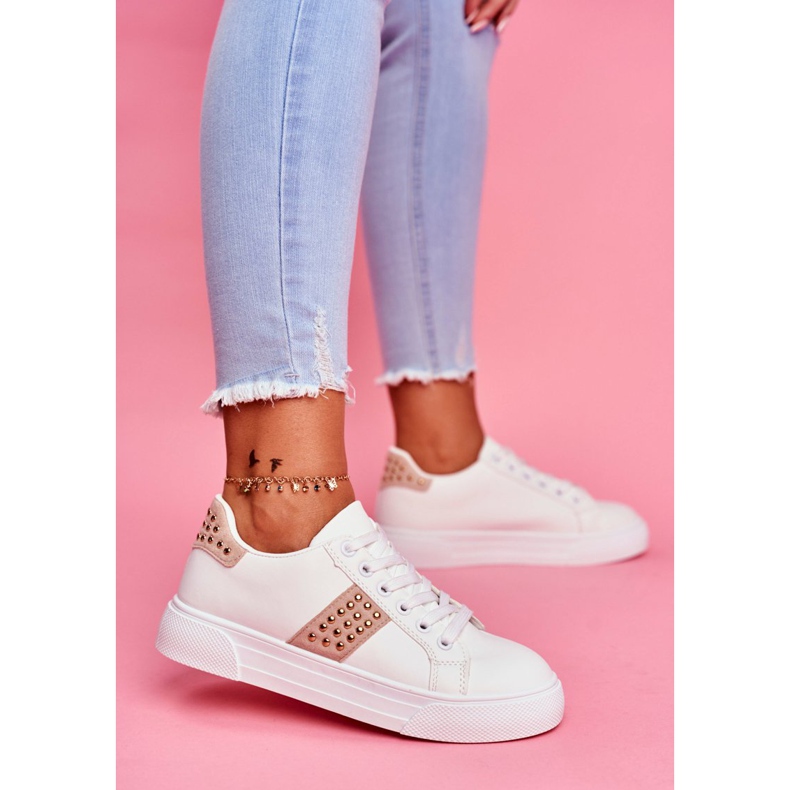 ADY Bandas de calzado deportivo blanco y beige para mujer 2