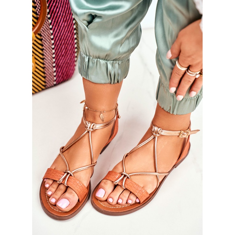 ADY Sandalias planas de mujer Alison Orange naranja 2