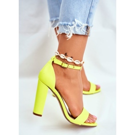 ADY Sandalias De Mujer Con Tacón Amarillo Neón Anastasie 3