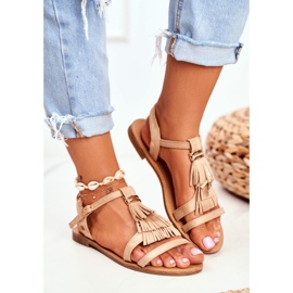 FRJ Sandalias Mujer Ante Plano Boho Beige Lucami 3
