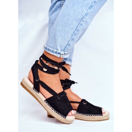 FRJ Alpargatas De Mujer Con Plataforma De Lino Negro Monacoz 2 FRJ Alpargatas De Mujer Con Plataforma De Lino Negro Monacoz 2