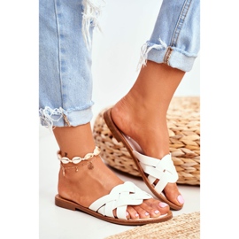 FRJ Pantuflas de Mujer Elegantes Blanco Mariah 3