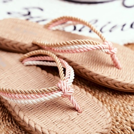FRJ Zapatillas Mujer Espuma Chanclas Cordón Rosa Madrid blanco marrón rosado 3