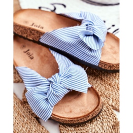 FRJ Pantuflas de Mujer con Lazos Pin-up Blue Magnolia azul 4
