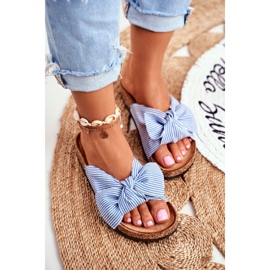 FRJ Pantuflas de Mujer con Lazos Pin-up Blue Magnolia azul 1