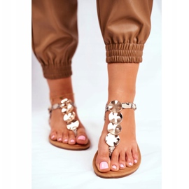 FJ1 Sandalias Mujer Elegante Placa Dorada Serpiente Casandra beige 3