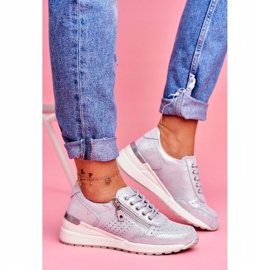 Vinceza Zapatillas Deportivas Mujer Zapatillas Cuero Plata FT20-8675 Better Way gris 3