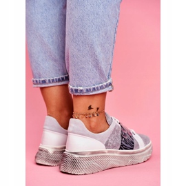 Zapatos Deportivos Deportivos De Cuero De Mujer Maciejka 04448-03 blanco gris 5