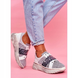 Zapatos Deportivos Deportivos De Cuero De Mujer Maciejka 04448-03 blanco gris 4