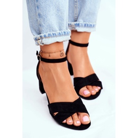 SEA Sandalias de ante en una barra Nela Negra negro 3