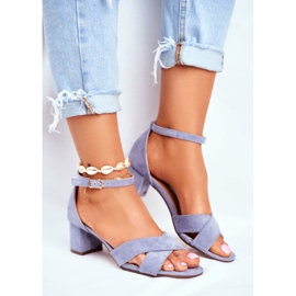 SEA Sandalias de ante en una barra Azul Nela 2