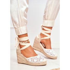 FRID Sandalias De Mujer Con Cuña Alpargatas Encaje Vieno blanco 1 FRID Sandalias De Mujer Con Cuña Alpargatas Encaje Vieno blanco 1