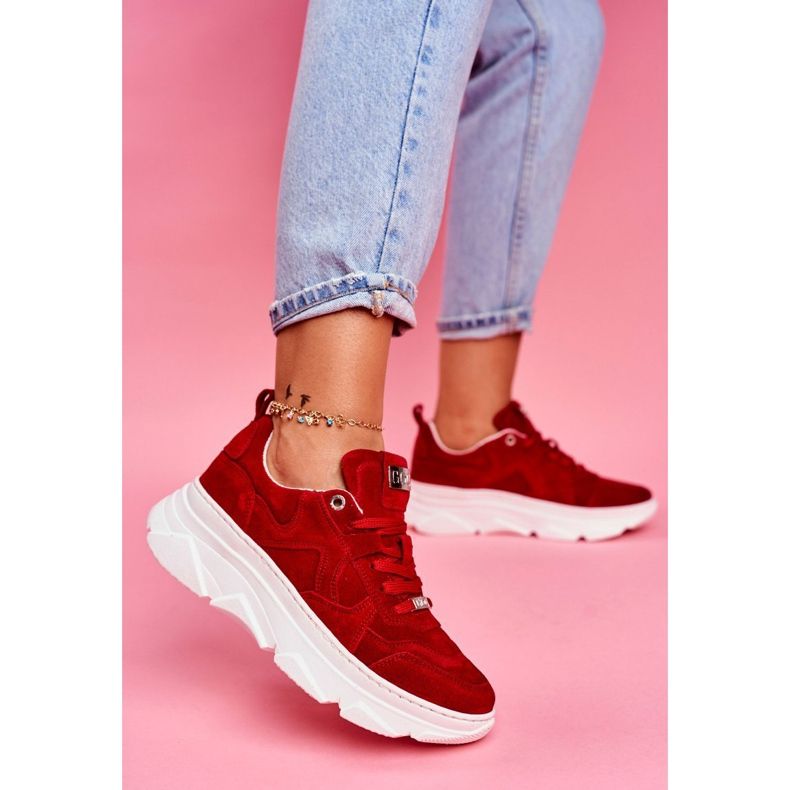 Zapatos Deportivos Mujer Piel GOE Rojo FF2N3017 2