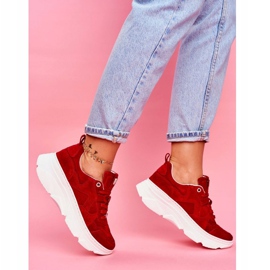 Zapatos Deportivos Mujer Piel GOE Rojo FF2N3017 1