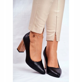 Zapatos De Tacón Dorado De Mujer Sergio Leone Negro PB216 4