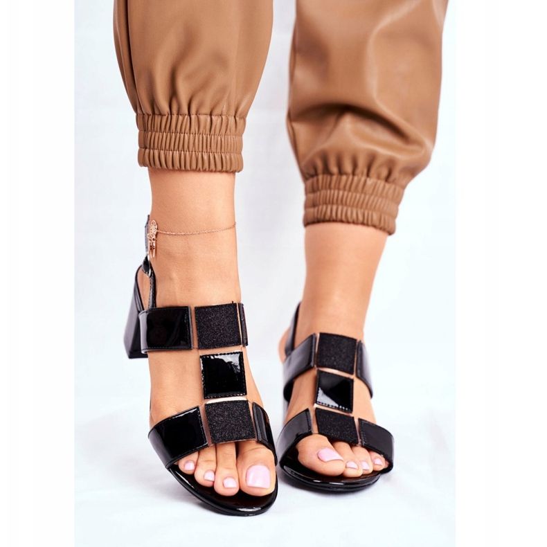 Sandalias Mujer Sergio Leone Lacado Negro SK910 2