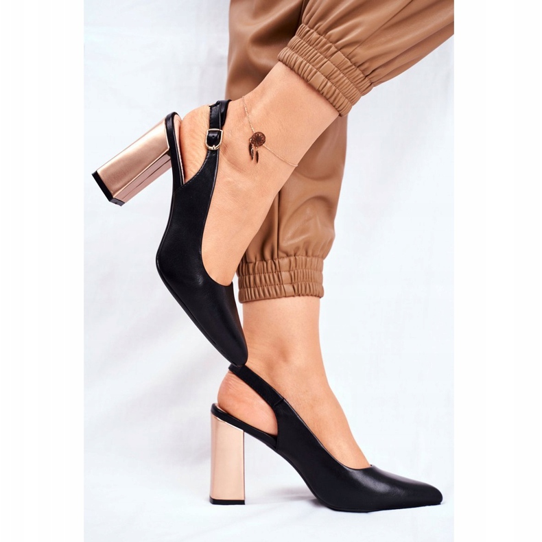 Zapatos de Salón de Mujer con Tacón Abierto Sergio Leone Negro PB218 amarillo 1