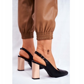 Zapatos de Salón de Mujer con Tacón Abierto Sergio Leone Negro PB218 amarillo 3