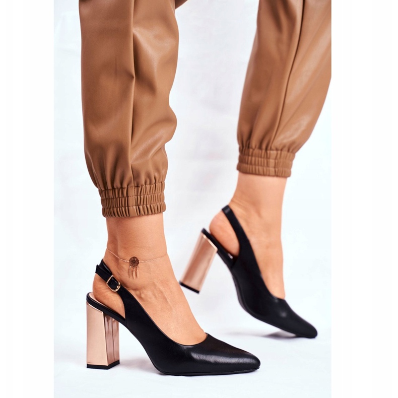 Zapatos de Salón de Mujer con Tacón Abierto Sergio Leone Negro PB218 amarillo 2