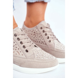 Zapatillas Mujer Sergio Leone Gris Calado PB122 4