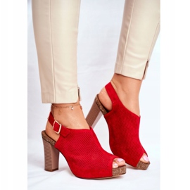 Sandalias de Mujer en Tacón Alto Sergio Leone SK855 Rojo Senillo 1