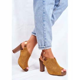 Sandalias de Mujer en Tacón Alto Sergio Leone SK855 Amarillo Senillo 4