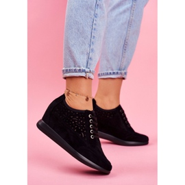 Zapatillas Mujer Sergio Leone Calado Negro PB122 1