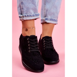 Zapatillas Mujer Sergio Leone Calado Negro PB122 3