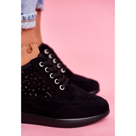 Zapatillas Mujer Sergio Leone Calado Negro PB122 5