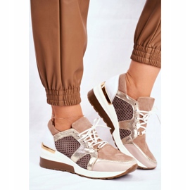 Zapatillas Deportivas de Mujer Zapatillas de Cuero Nicole Beige 2562 Daina 2