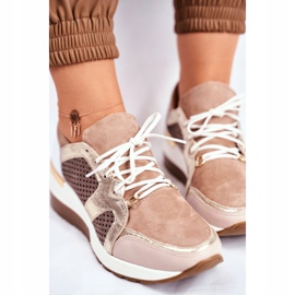 Zapatillas Deportivas de Mujer Zapatillas de Cuero Nicole Beige 2562 Daina 4