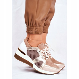 Zapatillas Deportivas de Mujer Zapatillas de Cuero Nicole Beige 2562 Daina 3