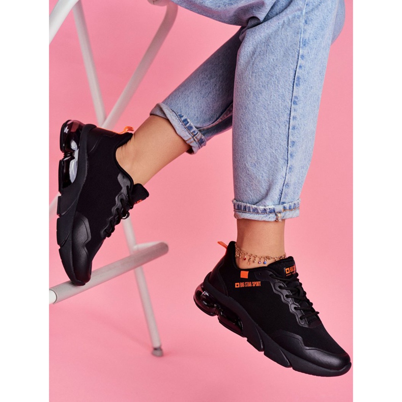 Zapatos Deportivos De Mujer Sneakers Big Star Black FF274946 negro naranja 2 Zapatos Deportivos De Mujer Sneakers Big Star Black FF274946 negro naranja 2