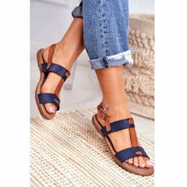 EVE Sandalias de mujer elegantes 8SD35-0307 Azul marino Renna 2
