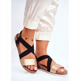 EVE Sandalias de Mujer Elegantes Morrin Negra y Dorada negro amarillo 1