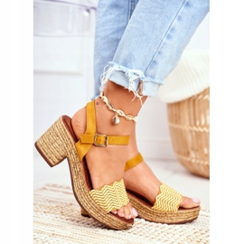 EVE Sandalias amarillas de mujer Fobi con tacón alto amarillo 3