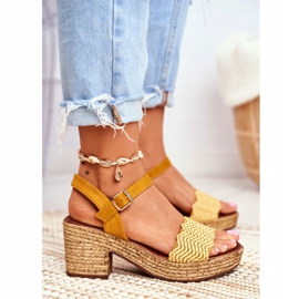 EVE Sandalias amarillas de mujer Fobi con tacón alto amarillo 5
