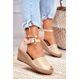 EVE Sandalias Mujer Con Cuña Alpargatas Golden Maritta dorado 1