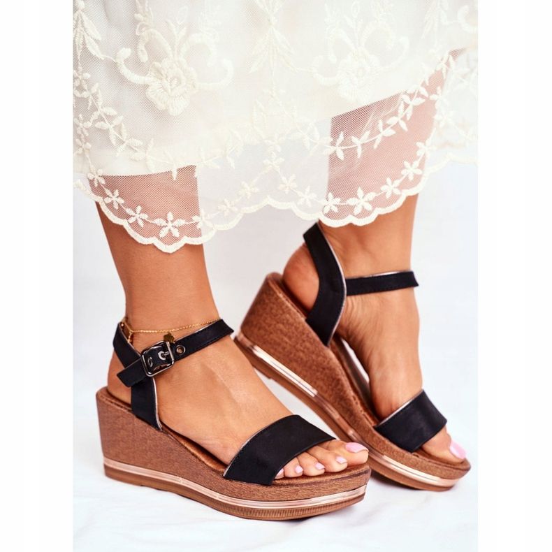 EVE Sandalias De Mujer Con Cuña Negro Monroe 2