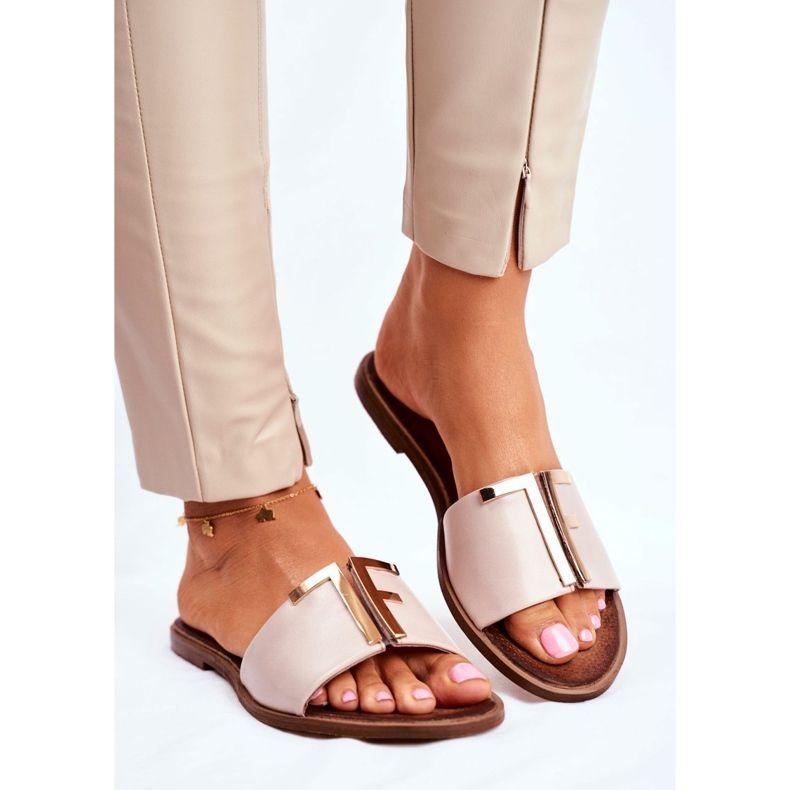 Pantuflas de Mujer Elegantes Beige Nicole Dilmah 1