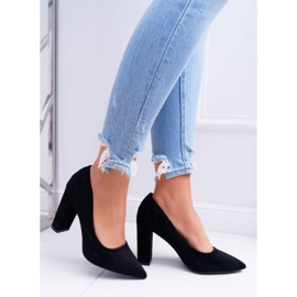 SEA De Mujer Salón Con Tacón Ante Negro Fresa 4