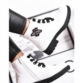 Botas De Mujer Con Tacón Plano Lacado Blanco Sergio Leone BT530 3