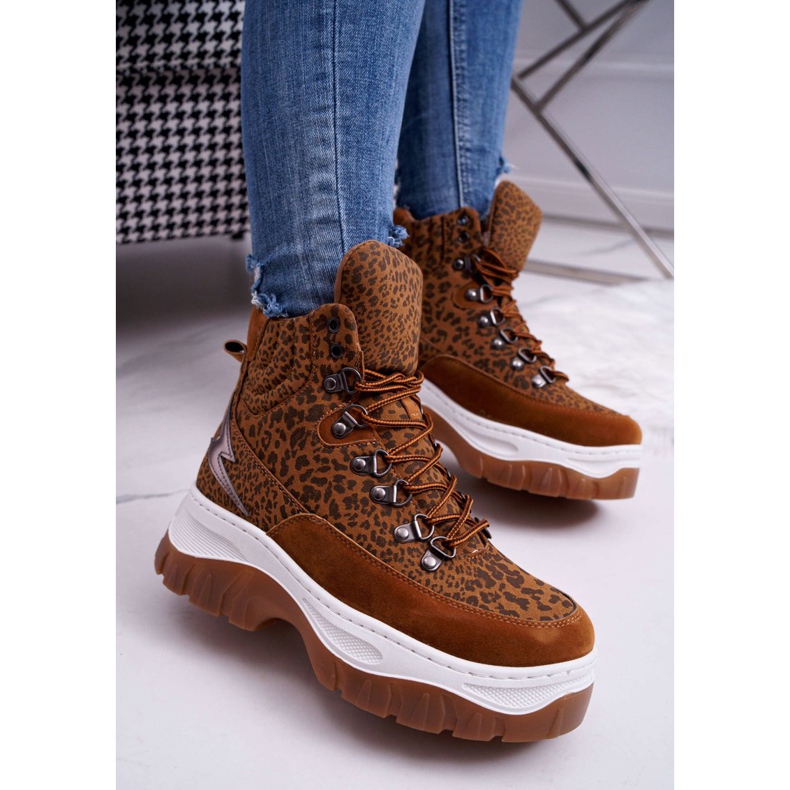 SEA Zapatos de trekking Mujer Trappers Leopard Greem marrón 2