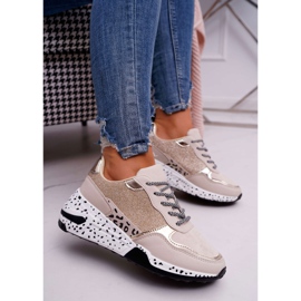 Zapatillas Deportivas Mujer Suela Gruesa Beige Nokien 1